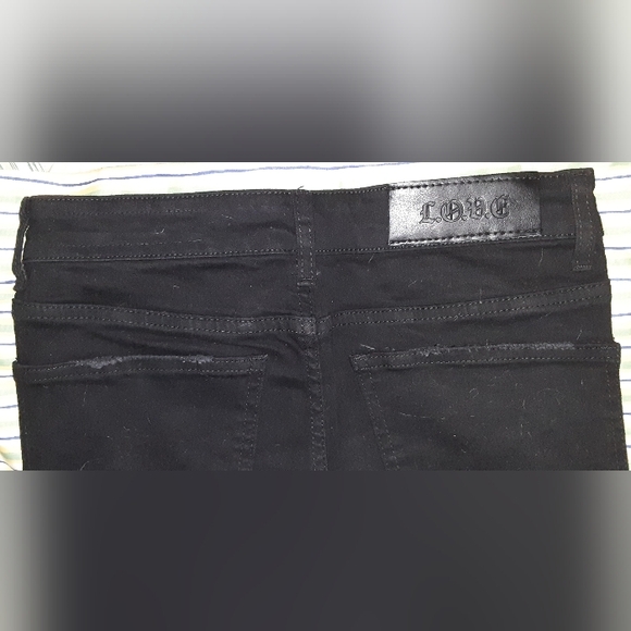 L.O.V.E. barbwire hearts, black, blinged LOVE, size 28, new, jeans - Picture 6 of 14